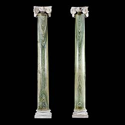  Antique pair of Cippolino Marble columns   