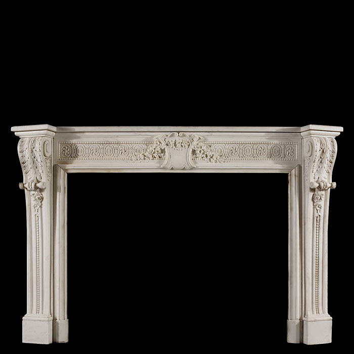 French Louis XVI Statuary Marble chimneypiece    
