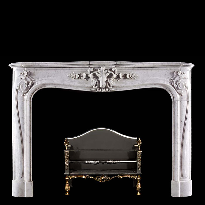 A Rococo Revival Carrara marble antique fireplace mantel
