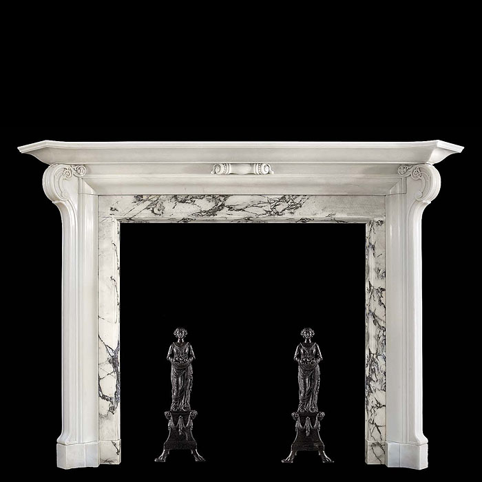  An antique Art Nouveau statuary marble chimneypiece   