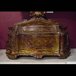 Antique Large Jewel box from Venice in a lacquered finish 
 A large Venetian Jewellery Box with two drawers, c. 1780.
