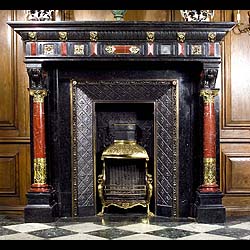 A Flemish Renaissance style antique marble fireplace