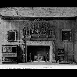 Kirkdale Manor carved oak Jacobean Revival antique fireplace surround    