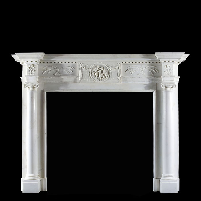 A stunning 18th century Marble Columned antique Chimneypiece 
