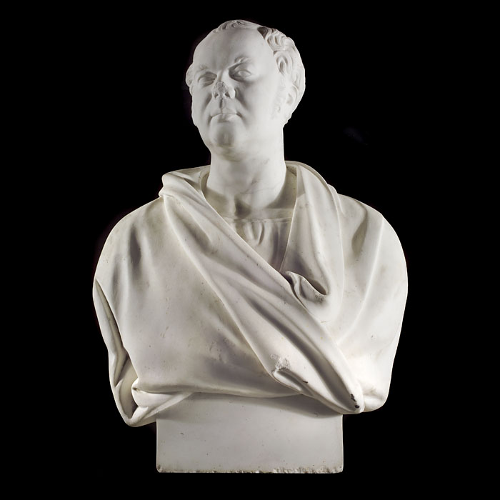 A Large Statuary Marble Bust of a Gentleman