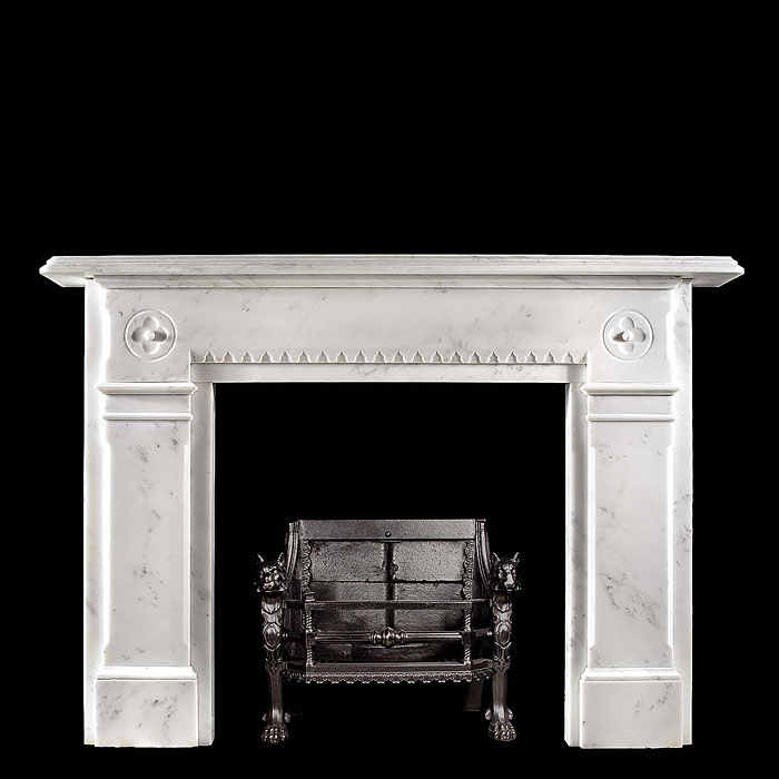 An antique Victorian Arts & Crafts marble fireplace  