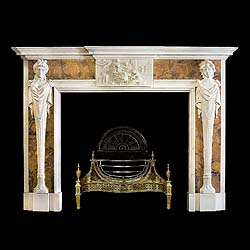 A 20th century decorative marble chimneypiece in the manner of Henry Cheere.