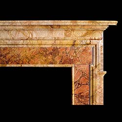 A large antique Palladian marble fireplace mantel    