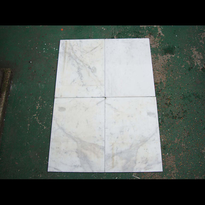  Antique Set of large White Statuary Marble Tiles  
 A selection of large White Marble Tiles, carved in Pencil Statuary Marble. English.
