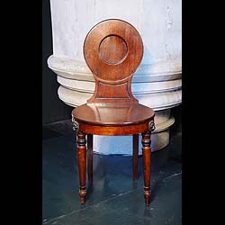 Antique Georgian Pair of Mahogany Chairs on Turned Legs
