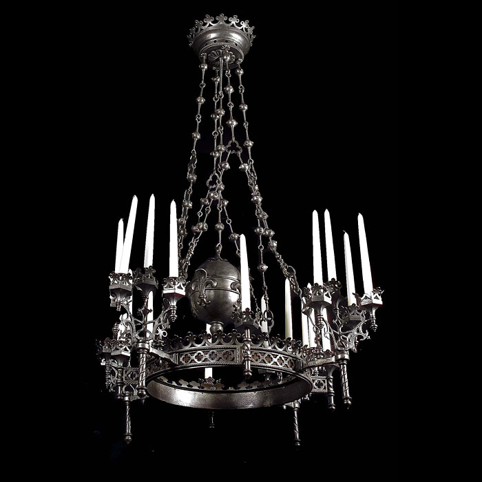  Wrought iron Gothic Revival antique chandelier   