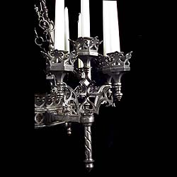  Wrought iron Gothic Revival antique chandelier   