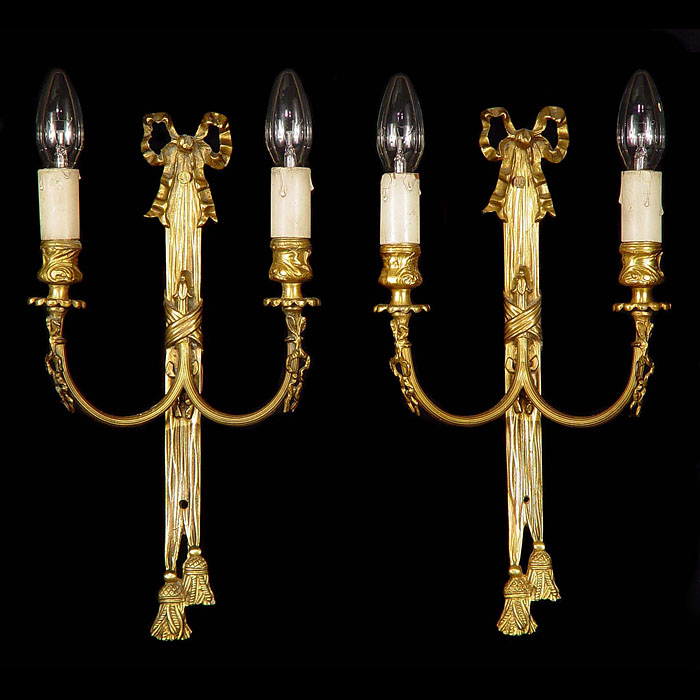  Louis XVI style set of three wall lights    