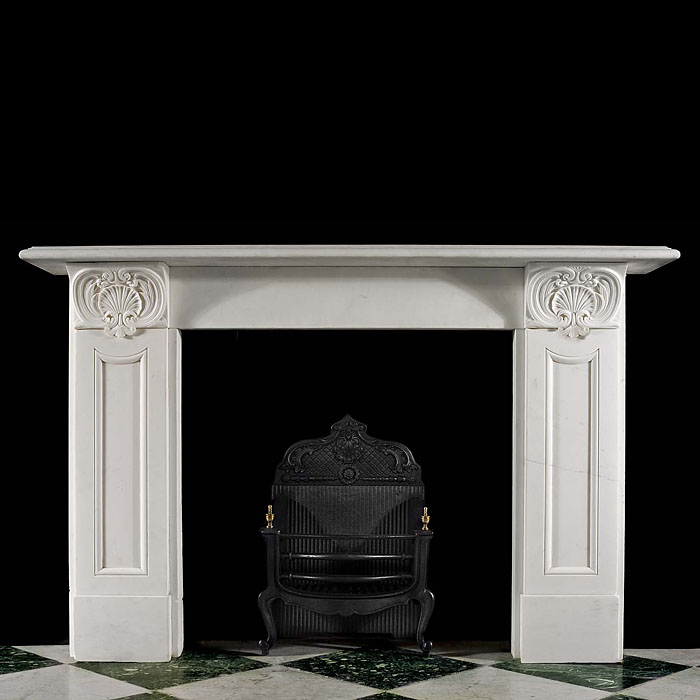  Victorian Regency fireplace in white Statuary marble   