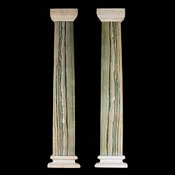 A Pair of 1930's Cippolino Marble Columns