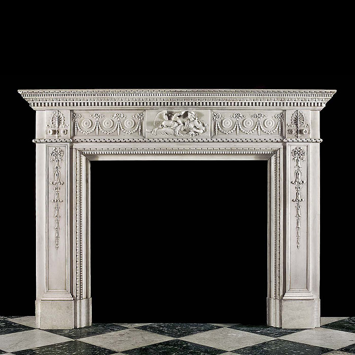 A fine statuary marble antique Georgian fireplace mantel 