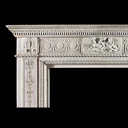 A fine statuary marble antique Georgian fireplace mantel 