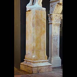 Tall square Georgian style marble pedestal     