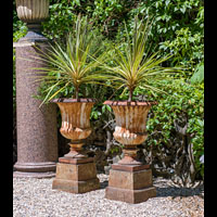 Antique Pair Cast Iron Garden Urns | Westland Antique