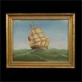 Maritime Oil Painting Captured British Ship | Westland London