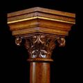 antique Gothic oak wood pedestal