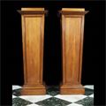 Large Arts & Crafts style tapering oak pedestals.