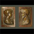 Antique Pair of Florentine Bronze Romayne Plaques