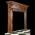 Antique Jacobean Oak Fireplace Mantel