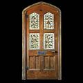 Neo Gothic Oak Doorway Doors Stained Glass | Westland London