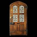 Neo Gothic Oak Doorway Doors Stained Glass | Westland London
