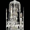 Large Antique English Georgian crystal cut glass chandelier with 12 branches.
