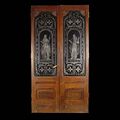 Music Lute Victorian Oak Café Doors | Westland Antiques