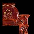 Ceramic Art Nouveau Red Marble Fireplace | Westland Antiques
