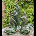 Antique Baroque manner Dolphin and Bowl Fountain