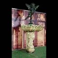 Antique Wall Standing Fountain with Cherub and Dolphin