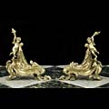 Rococo brass French Antique Fire Dogs | Westland London