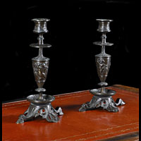 Pair Antique Bronze Candlesticks | Westland London