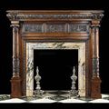 Oak Renaissance Revival Columned Fireplace | Westland Antiques
