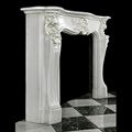 Antique Statuary Marble Rococo Fireplace Mantel Louis XV