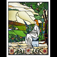Art Nouveau Stained Glass Triple Window | Westland Antiques