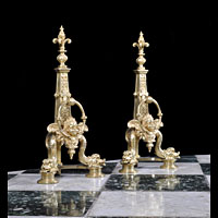 Baroque Bronze Gilt Brass French Chenets | Westland London