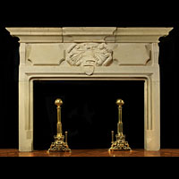 Antique Stone Baroque Lion Fireplace Mantel | Westland Antiques