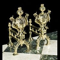 French Baroque Mythical Beasts Brass Chenets | Westland London