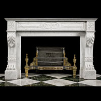White Marble Lion Paw Antique Marble Fireplace | Westland London