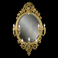 Large Antique Oval Girandole French Mirror | Westland London