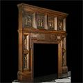 Wood And Leather Elizabethan Style Fireplace | Westland London
