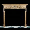 Antique Pine Wood Georgian carved Neo Classical manner Fireplace Mantel