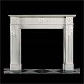 Antique French Louis XVI marble fireplace mantel