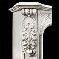 Antique white Carrara marble Rococo Louis XV fireplace mantel