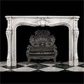 Antique statuary marble Rococo Louis XV fireplace mantel
